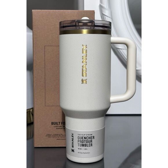 STANLEY QUENCHER PROTOUR FLIP STRAW TUMBLER, 40OZ- CREAM MOON - Picture 1 of 5